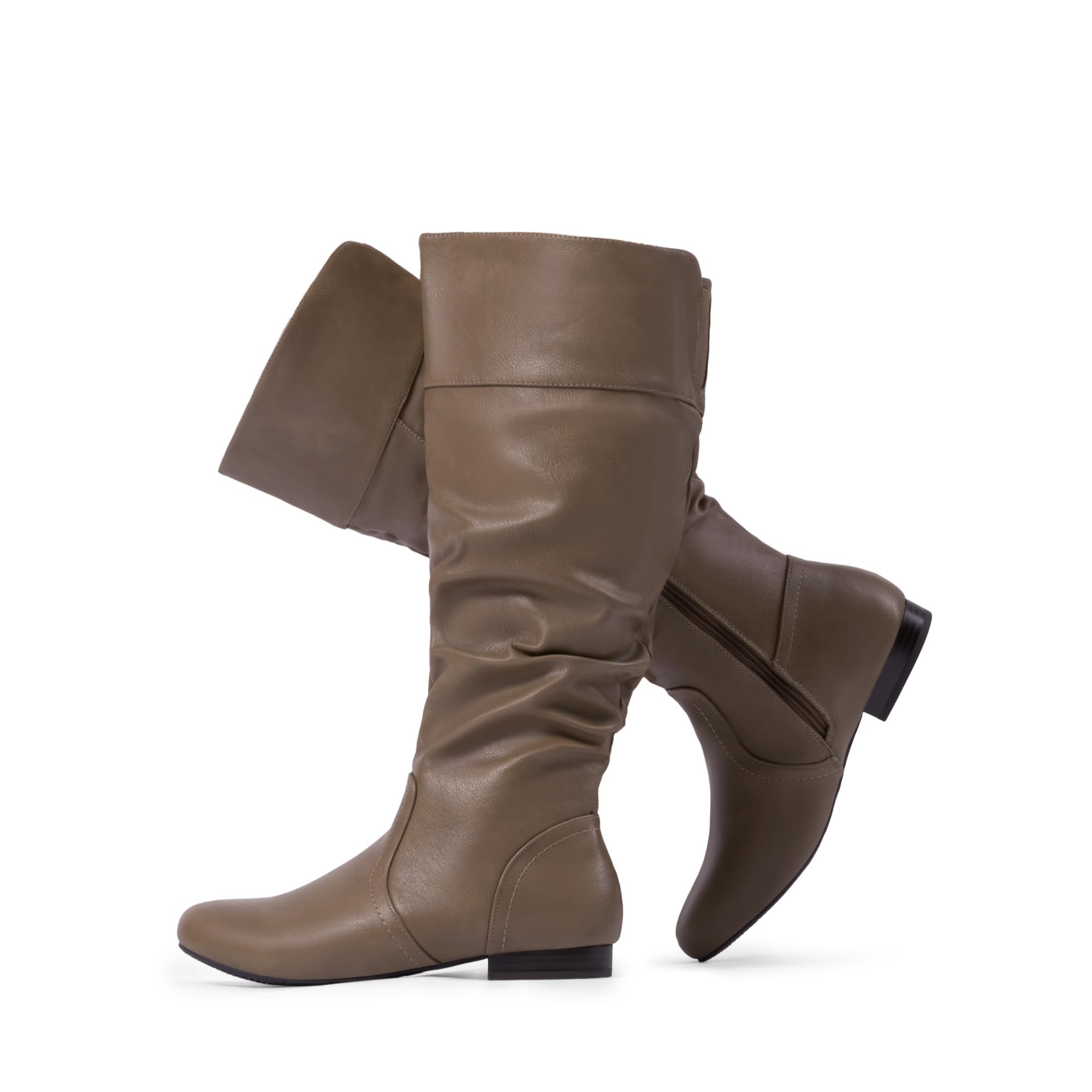 DREAM PAIRS Women's Wide Calf Knee High Pull On Fall Weather Winter Boots